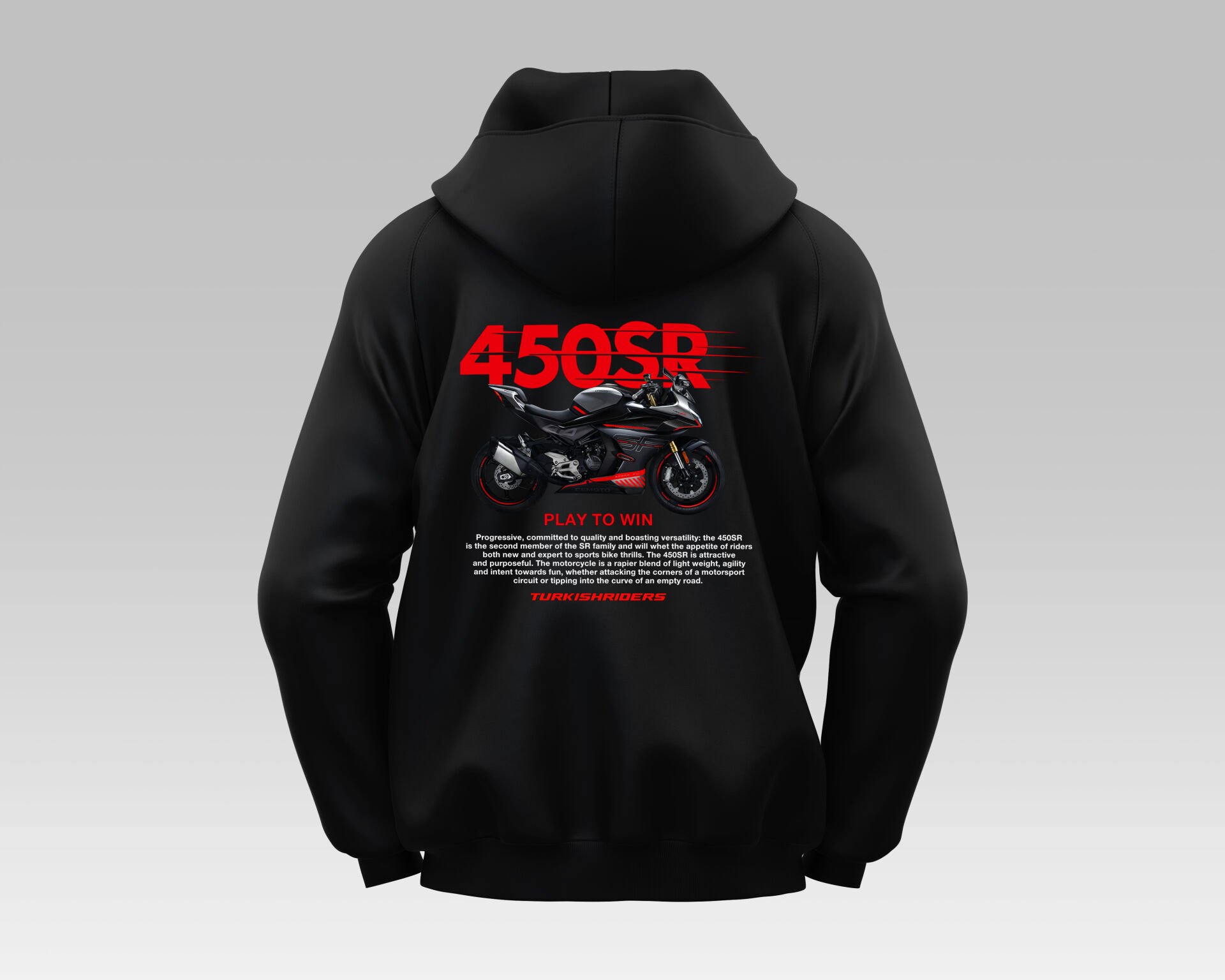 450SR Zirkon Siyah Hoodie