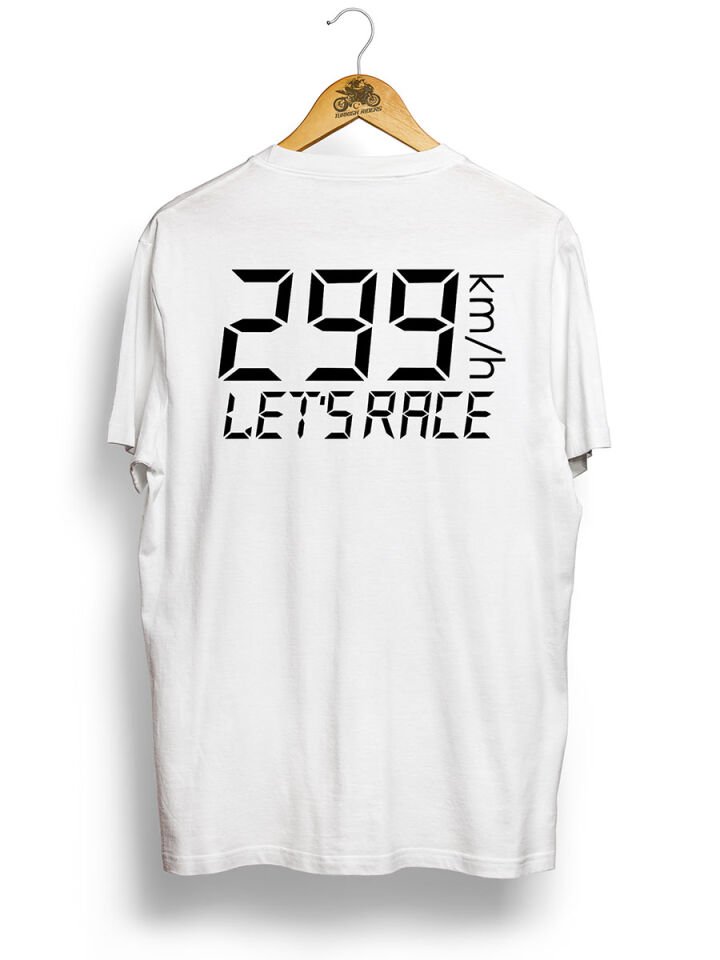 299km Let's Race / Siyah-Beyaz Tshirt