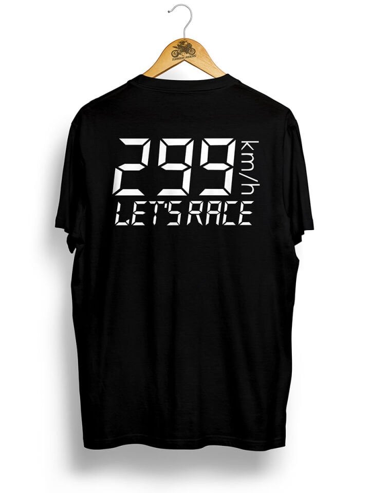 299km Let's Race / Siyah-Beyaz Tshirt