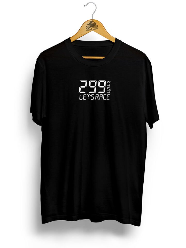 299km Let's Race / Siyah-Beyaz Tshirt